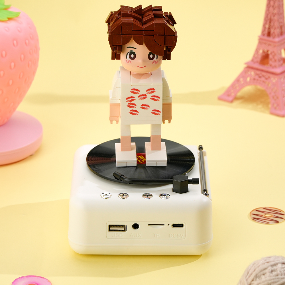 Custom Brick Figure with Bluetooth Base Speaker Brick Music Toy Gift For Him/Her - MyCustomBrickFigures