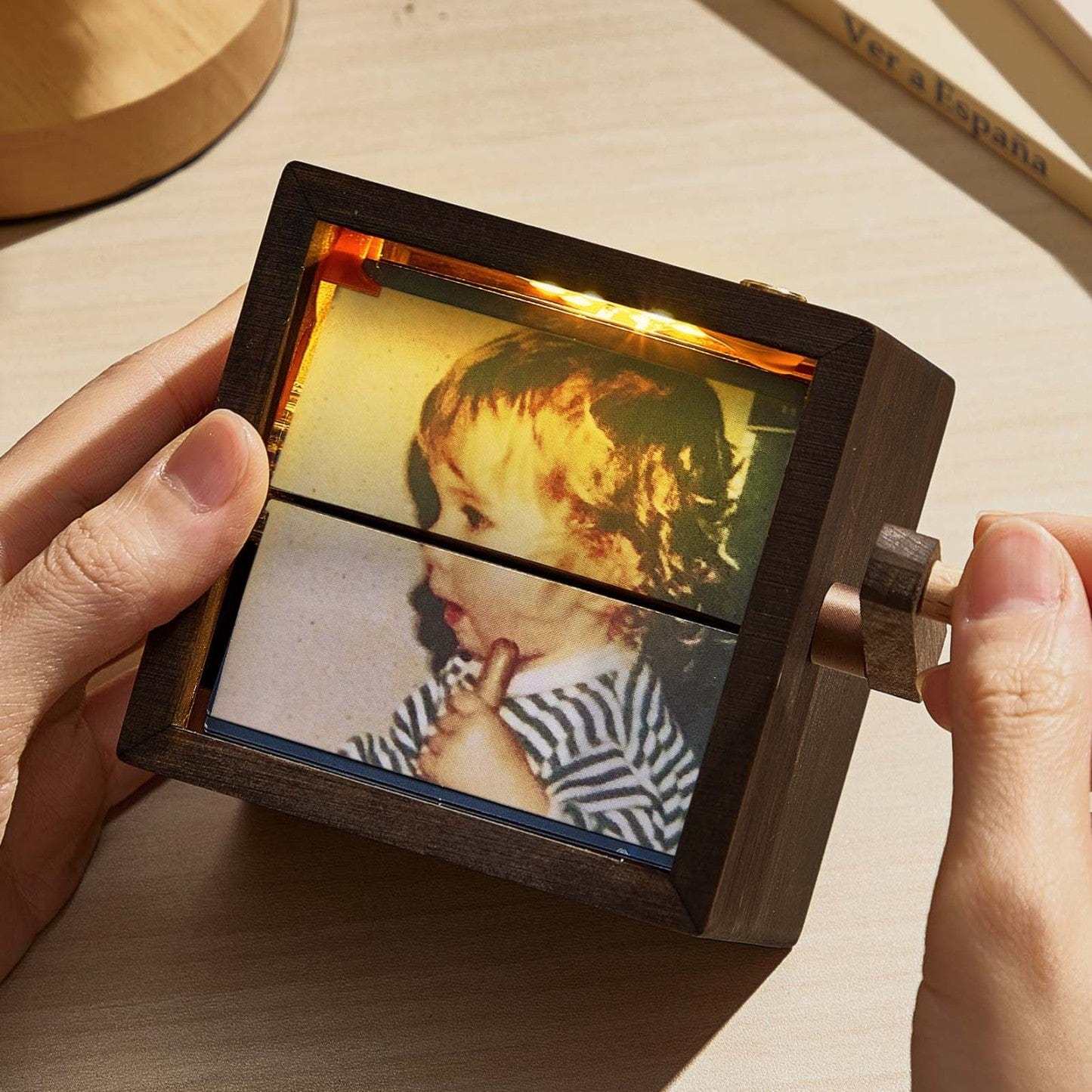 Custom Flip Book Frame Animation Machine Mechanical Hand Motion Photo Album Black Walnut Handicrafts Creative gift - Giftlab