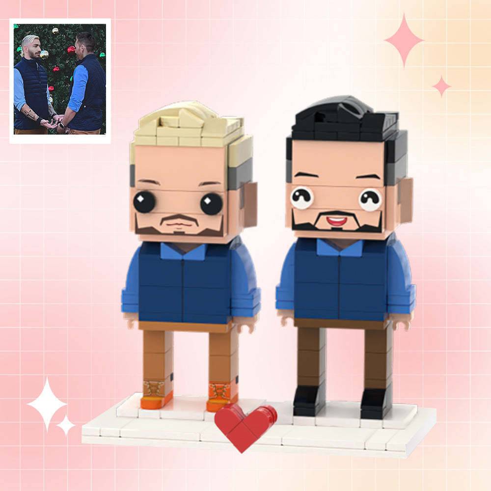 Customizable Fully Body 2 People Custom Brick Figures Best Brother Brick Me Figures - MyCustomBrickheadz