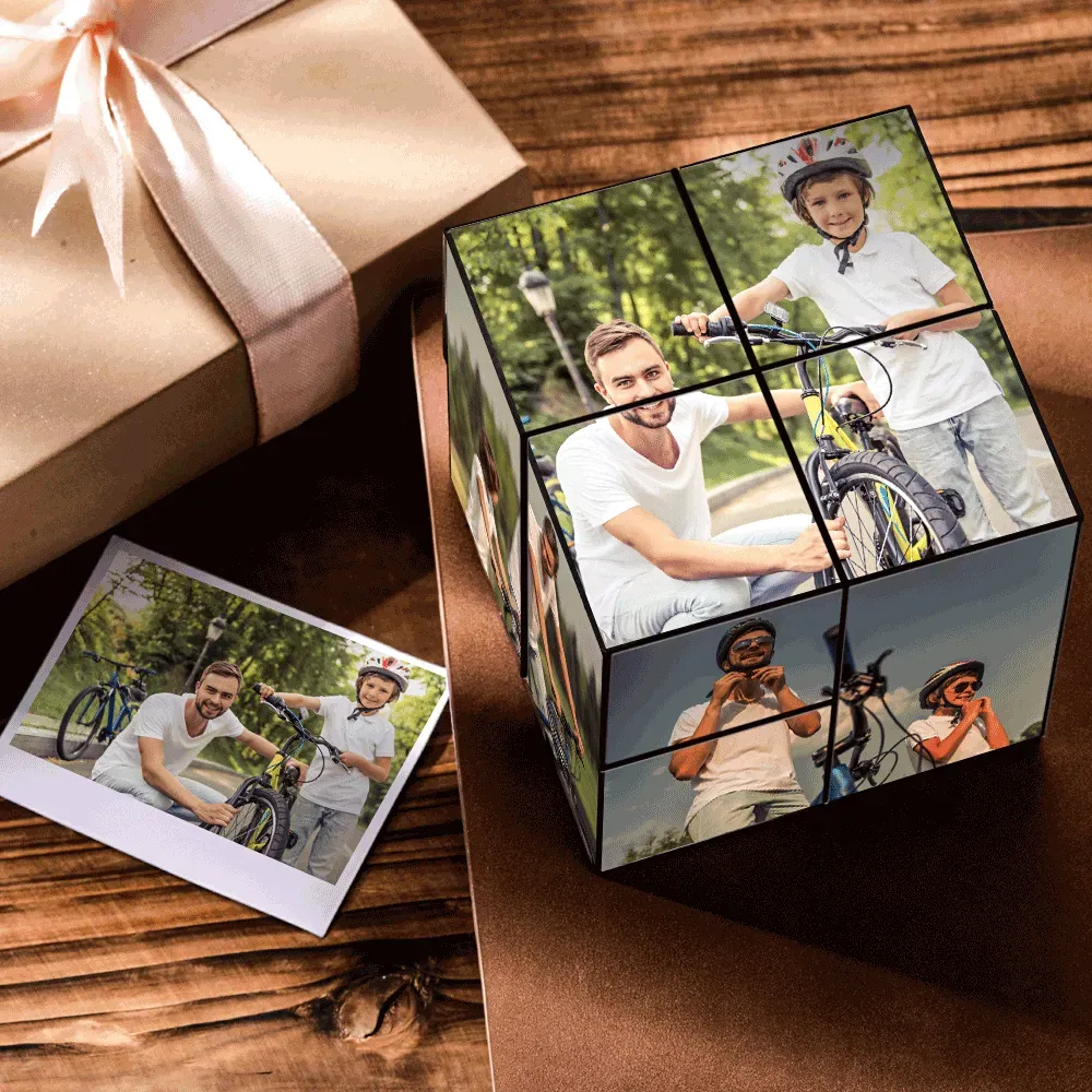 Custom Photo Cube Infinity Folding Multiphoto Cube Father's Day Gifts - Giftlab