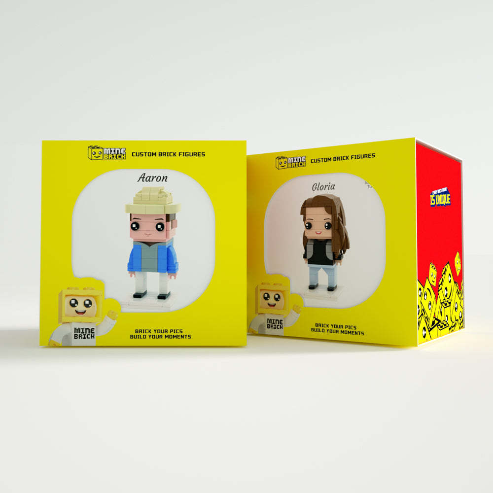 1 Person Custom Brick Figures with Christmas Hat Small Particle Block Toy Brick Me Figures - MyCustomBrickheadz