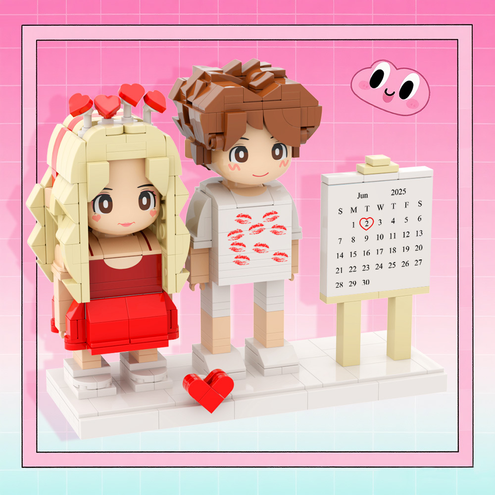 Personalized Calendar Brick Figure Significant Date Marker Gifts for Couples - MyCustomBrickFigures