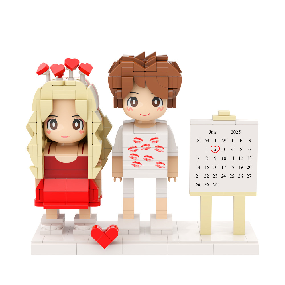 Personalized Calendar Brick Figure Significant Date Marker Gifts for Couples - MyCustomBrickFigures