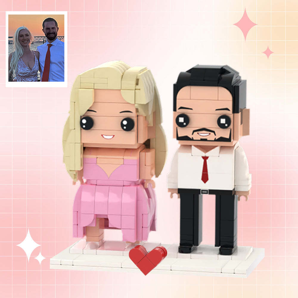 Customizable Fully Body 2 People Custom Brick Figures Romantic Travel Brick Me Figures - MyCustomBrickheadz