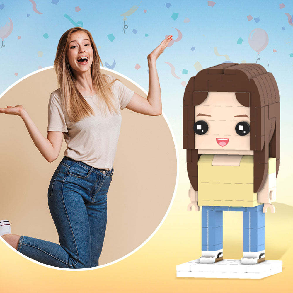 Custom Brick Figures Personalized Photo Brick Figures DIY Brick Figures Create Your Own Small Particle Block Toy - MyCustomBrickheadz