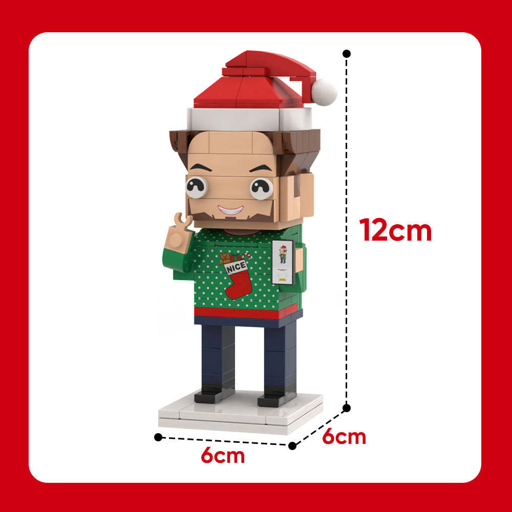 Custom Brick Figure Full Body Customizable 1 Person Custom Brick Figures Small Particle Block Toy Brick Me Figures Funny Boy