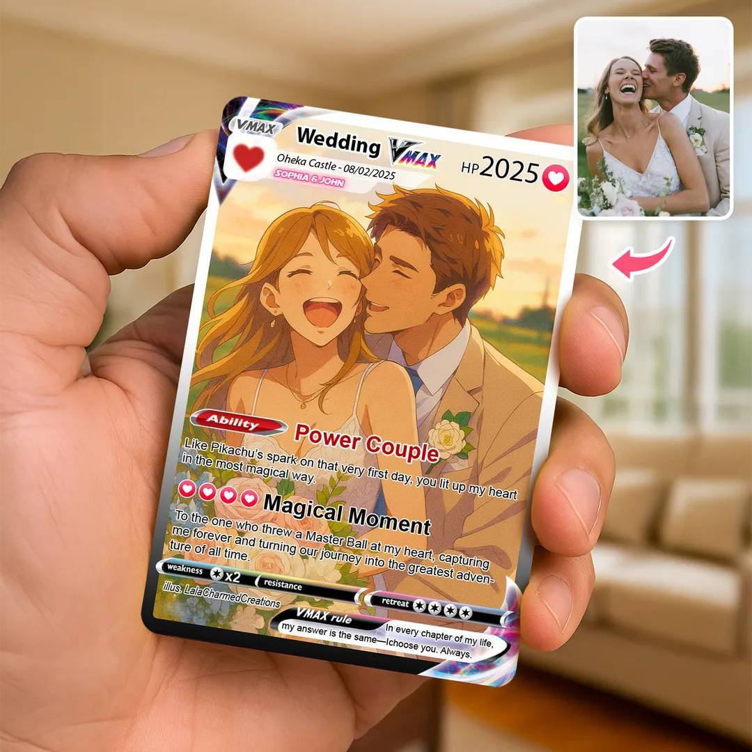 Personalized Photo Anime VMAX Card Fantasy Game Anime Card Valentine's Day Gift for Couple - MyCustomBrickFigures