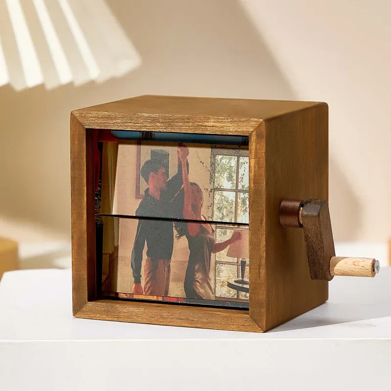 Custom Flip Book Frame Animation Machine Mechanical Hand Motion Photo Album Black Walnut Handicrafts Creative gift