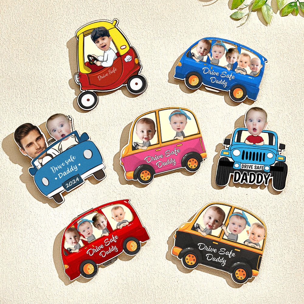 Personalized Drive Safe Daddy Car Visor Clip Custom Wooden Car Visor Clip Best Gifts for Him Father's Day Gift