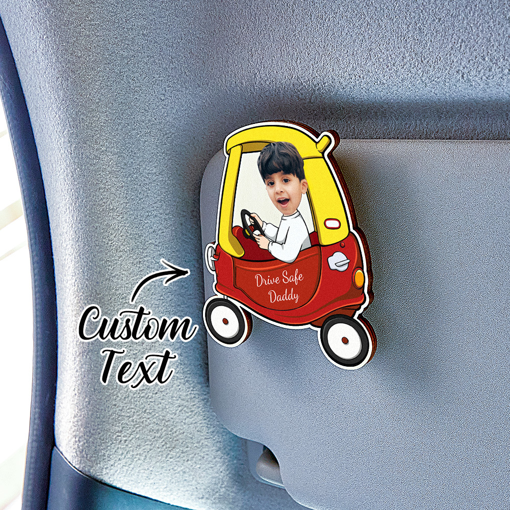 Personalized Drive Safe Daddy Car Visor Clip Custom Wooden Car Visor Clip Best Gifts for Him Father's Day Gift - MyCustomBrickFigures