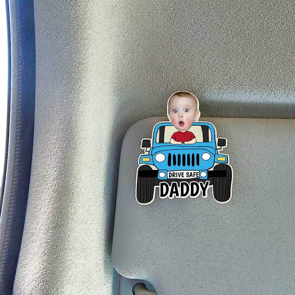 Personalized Drive Safe Daddy Car Visor Clip Custom Wooden Car Visor Clip Best Gifts for Him Father's Day Gift - MyCustomBrickFigures