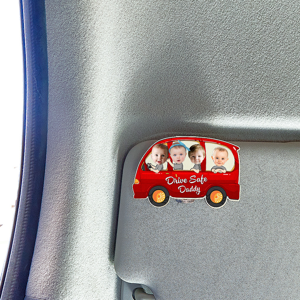 Personalized Drive Safe Daddy Car Visor Clip Custom Wooden Car Visor Clip Best Gifts for Him Father's Day Gift - MyCustomBrickFigures