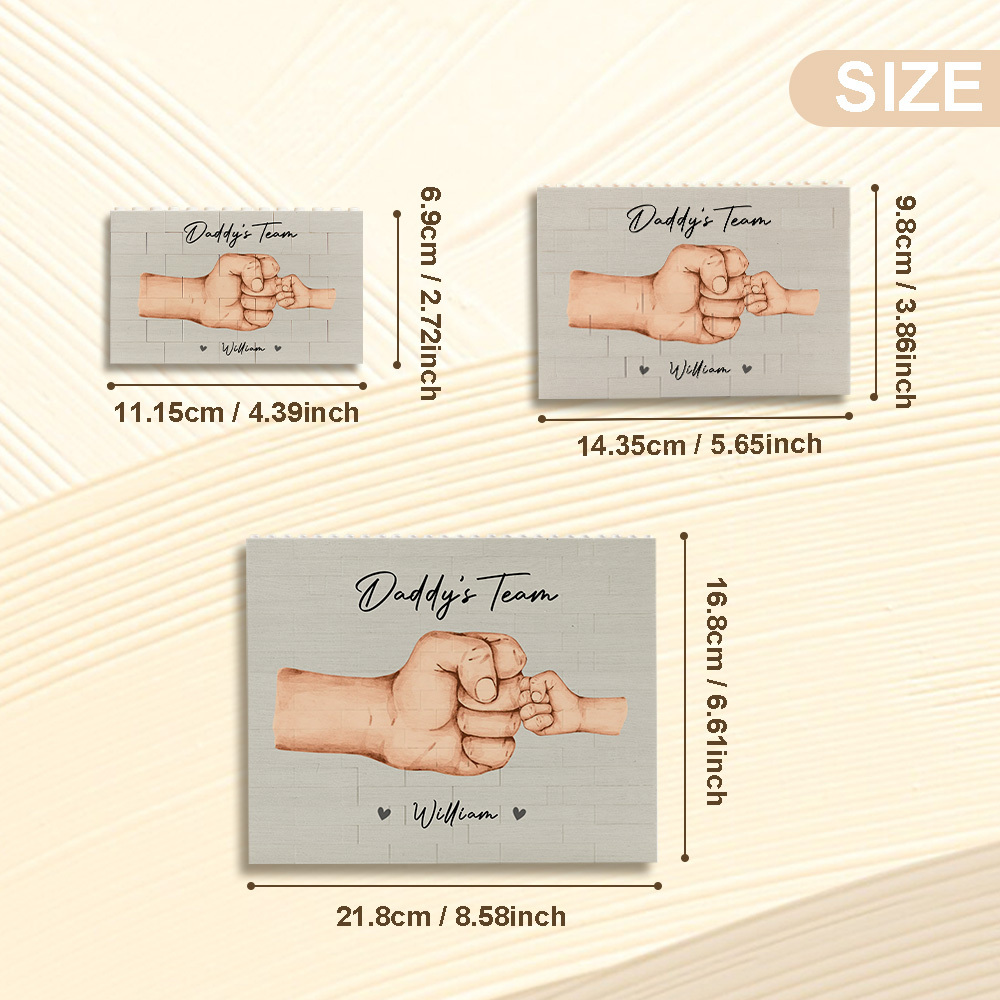 Personalized Building Brick Daddy's Team Puzzle Building Brick Blocks Gift for Father - MyCustomBrickFigures