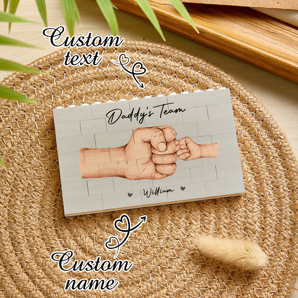 Personalized Building Brick Daddy's Team Puzzle Building Brick Blocks Gift for Father - MyCustomBrickFigures