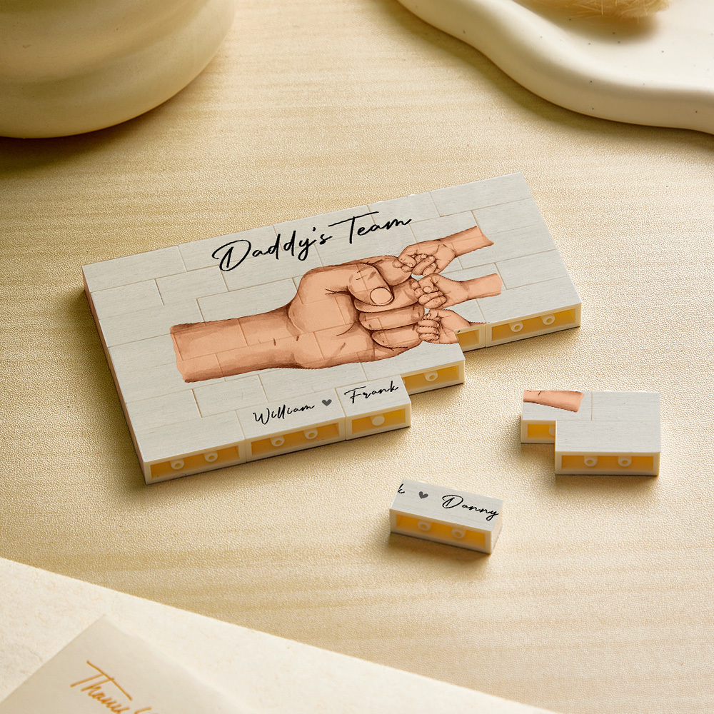 Personalized Building Brick Daddy's Team Puzzle Building Brick Blocks Gift for Father - MyCustomBrickFigures