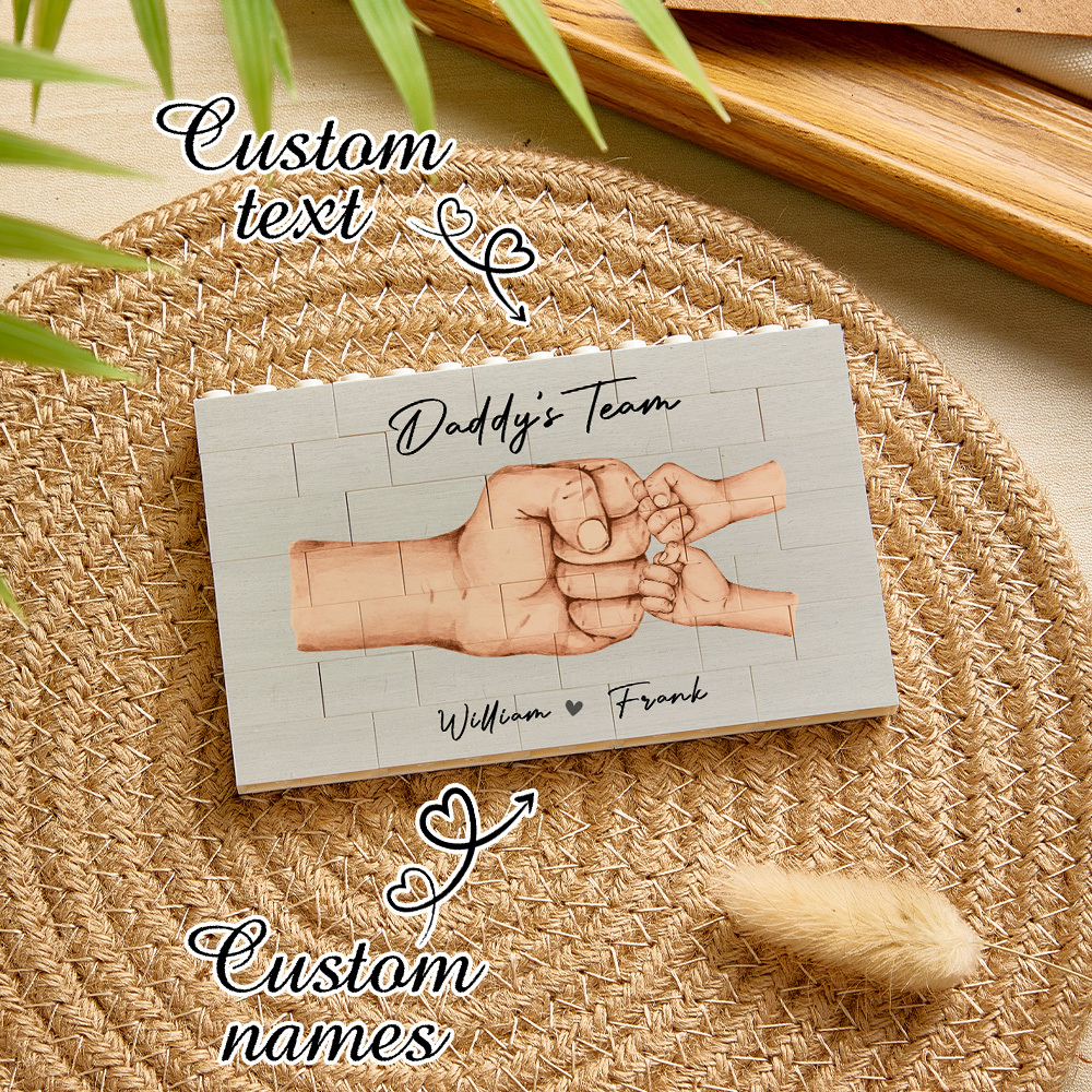 Personalized Building Brick Daddy's Team Puzzle Building Brick Blocks Gift for Father - MyCustomBrickFigures