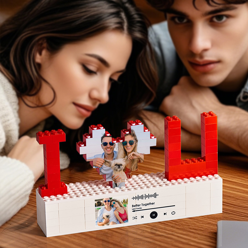 Personalized I Love You Photo Building Brick Puzzles Spotify Code Music Photo Block Gift for Lover