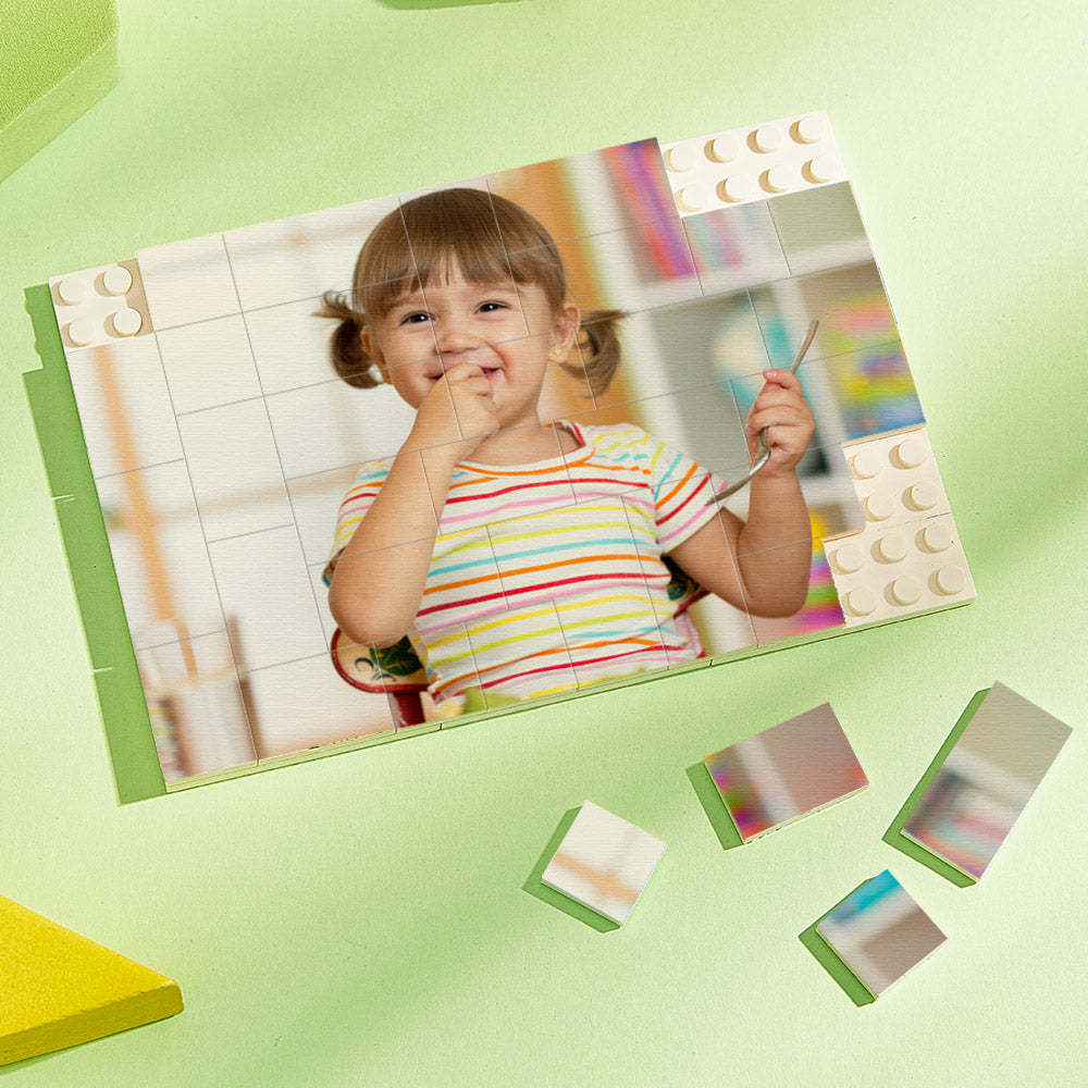 Custom Building Block Puzzle Personalized Photo Brick Gifts for Dad - MyCustomBrickheadz