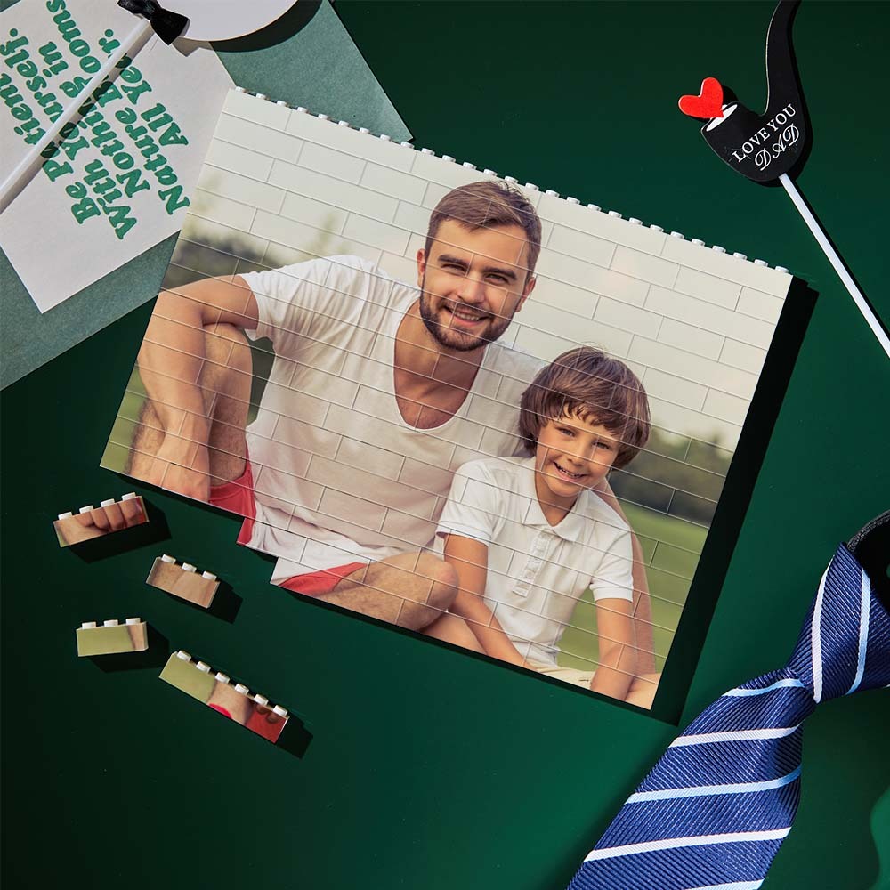 Personalized Building Brick Custom Photo Block Square Shape Father's Day Gift - MyCustomBrickheadz