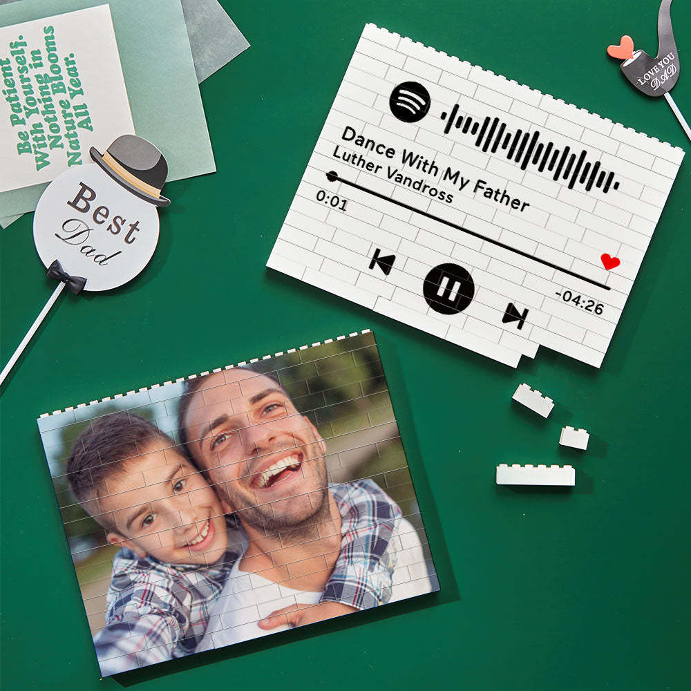 Personalized Building Brick Custom Photo Block Square Shape Father's Day Gift - MyCustomBrickheadz