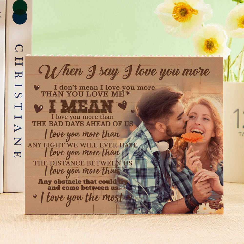 I Love You Personalized Photo Building Block Brick Frame - MyCustomBrickheadz