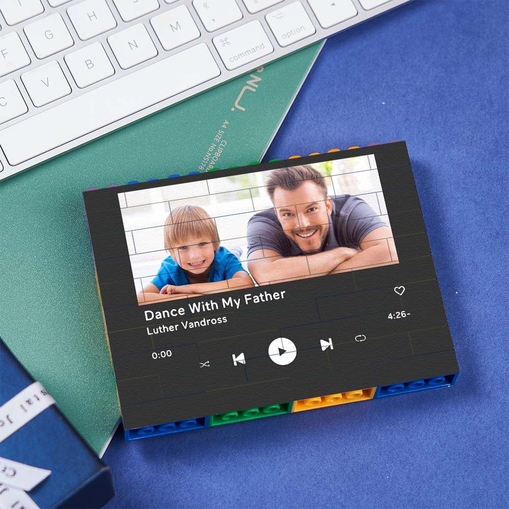 Personalised Music Code Building Brick Custom Photo Block Colors Brick Puzzles Gifts for Dad - MyCustomBrickheadz