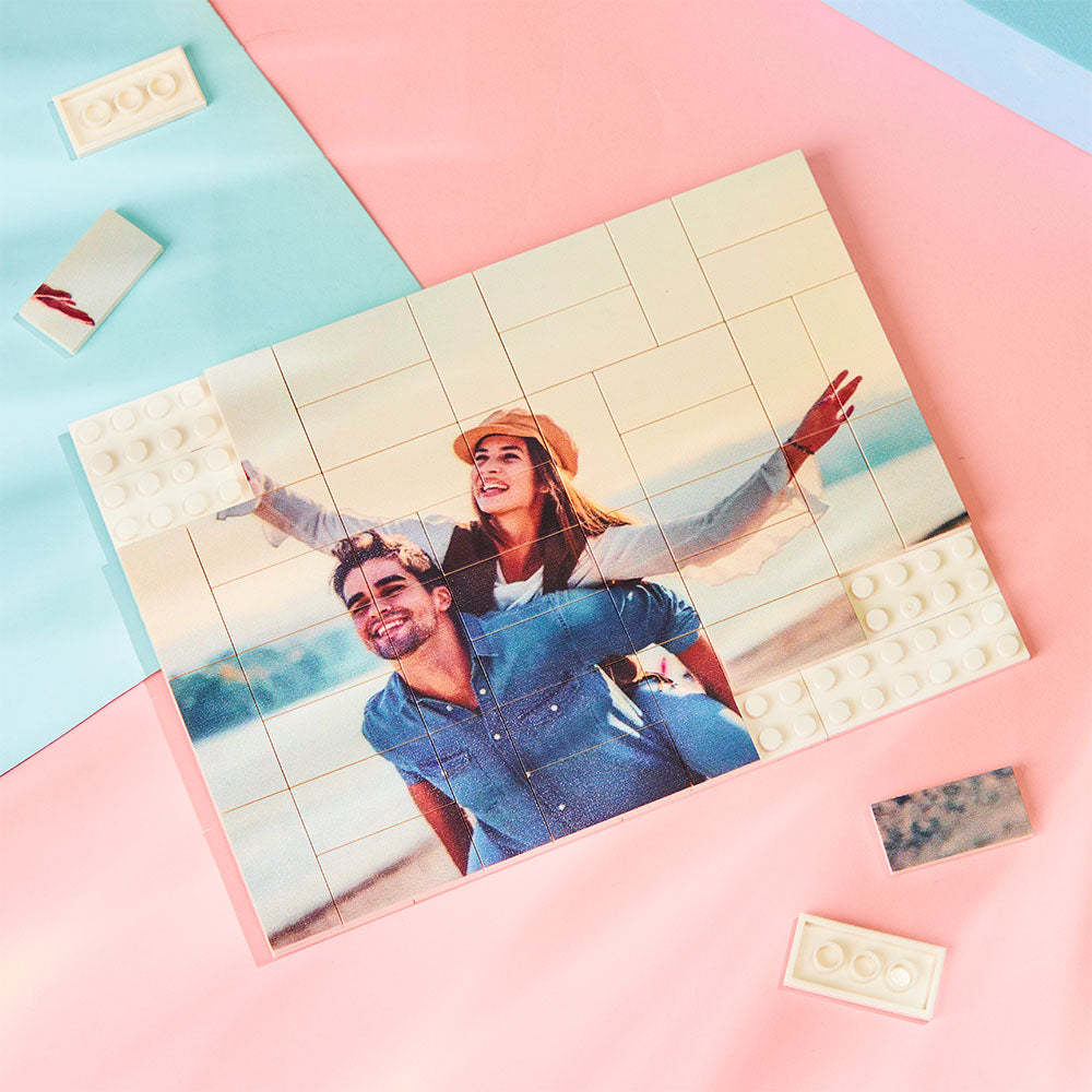 Custom Building Block Puzzle Personalized Photo Brick Gifts for Dad - MyCustomBrickheadz