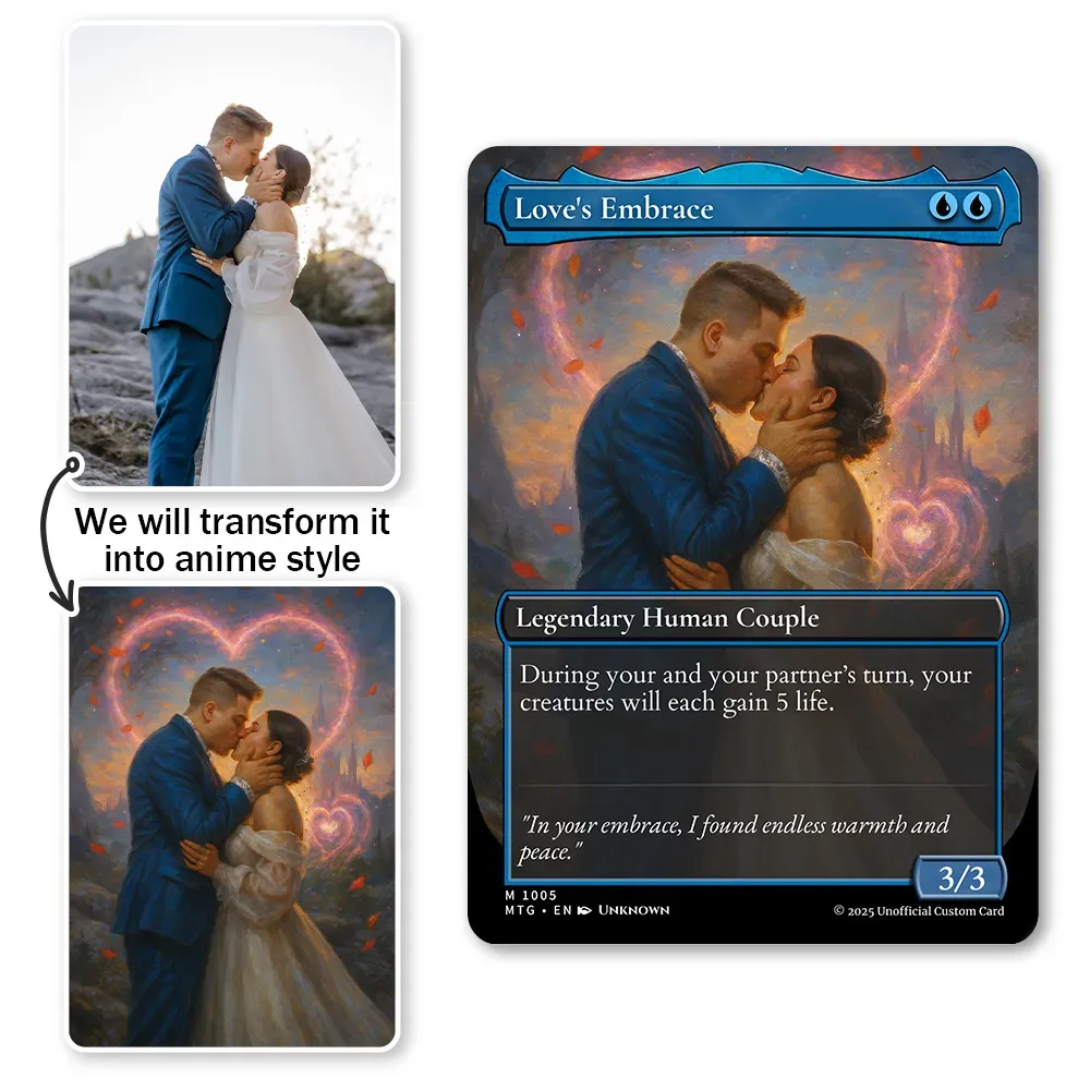Custom Anime Couples Magic Card Personalized Photo Magic Anime Card Gift for Couples - MyCustomBrickFigures