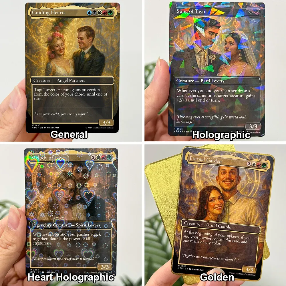 Custom Anime Couples Magic Card Personalized Photo Magic Anime Card Gift for Couples - MyCustomBrickFigures