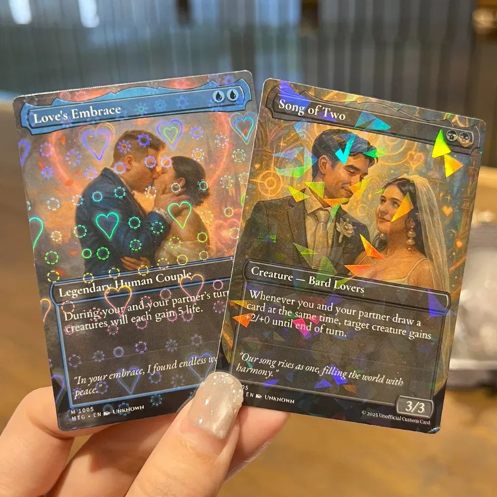 Custom Anime Couples Magic Card Personalized Photo Magic Anime Card Gift for Couples - MyCustomBrickFigures