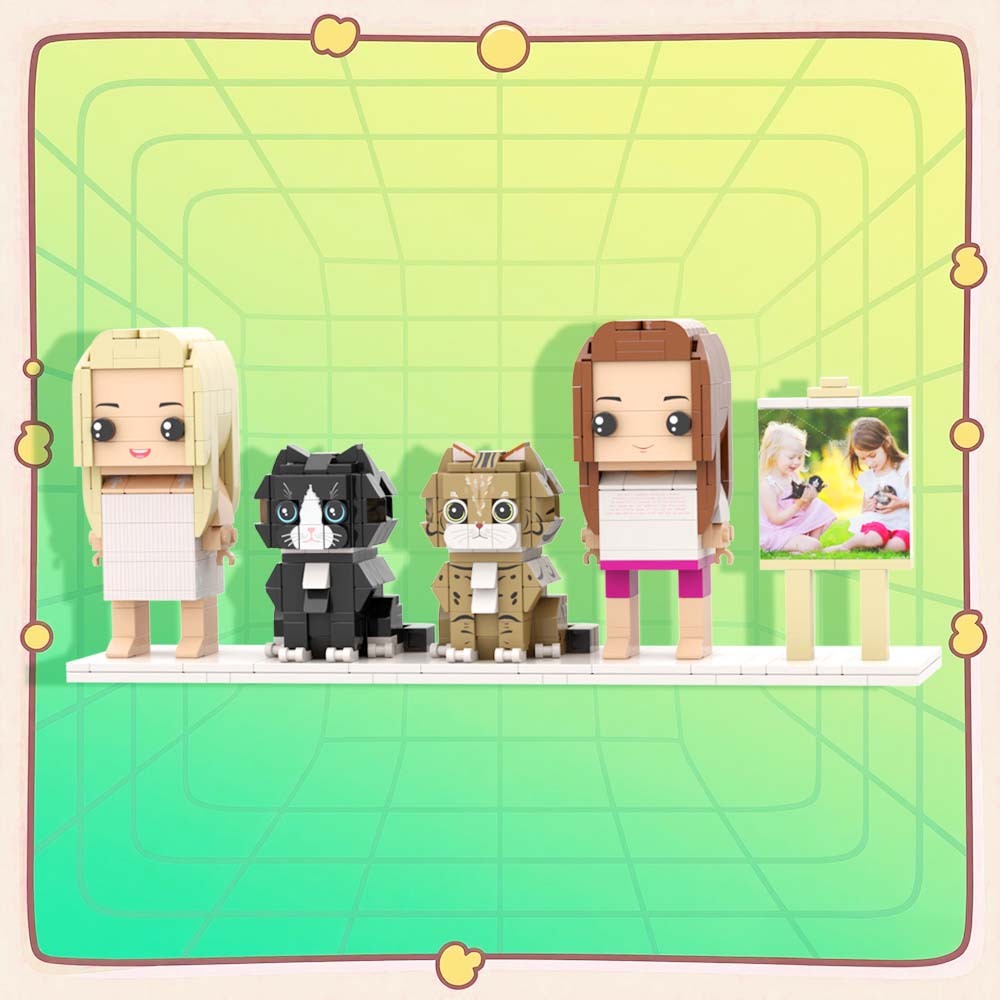 Customizable Full Body 2 People Brick Figures Persaonalized Brick Figures with  Pets Gift for Couple - MyCustomBrickFigures