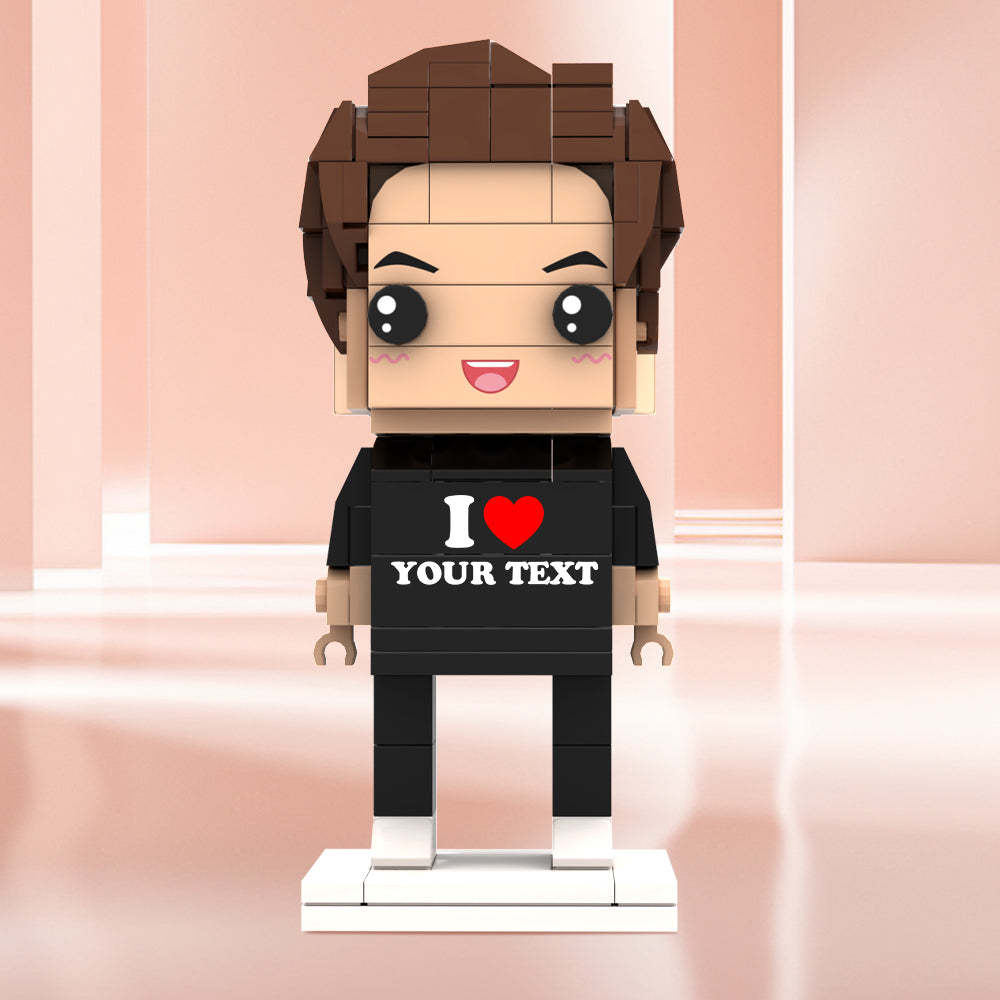 Valentine's Day Gifts Custom Brick Figures Personlized Text Brick Figures I LOVE XXX Brick Figures - MyCustomBrickheadz