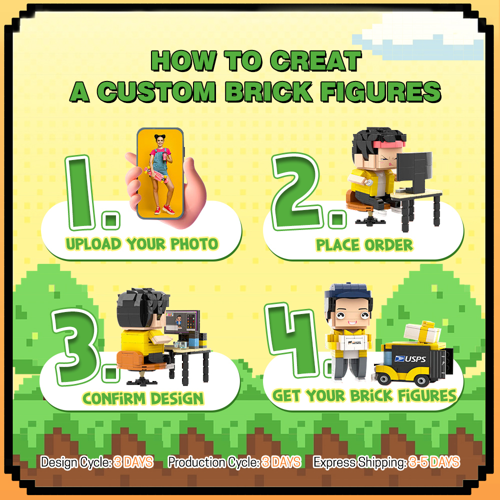Full Body Customizable 1 Person Custom Brick Figures Upgraded Version Small Particle Block Toy Men's Plaid Shirt