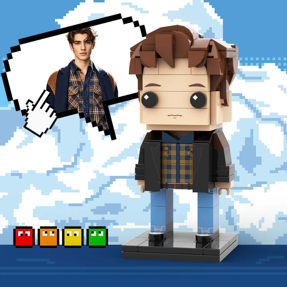 Custom Brick Figure Full Body Customizable 1 Person Custom Brick Figures Small Particle Block Toy Brick Me Figures Funny Boy