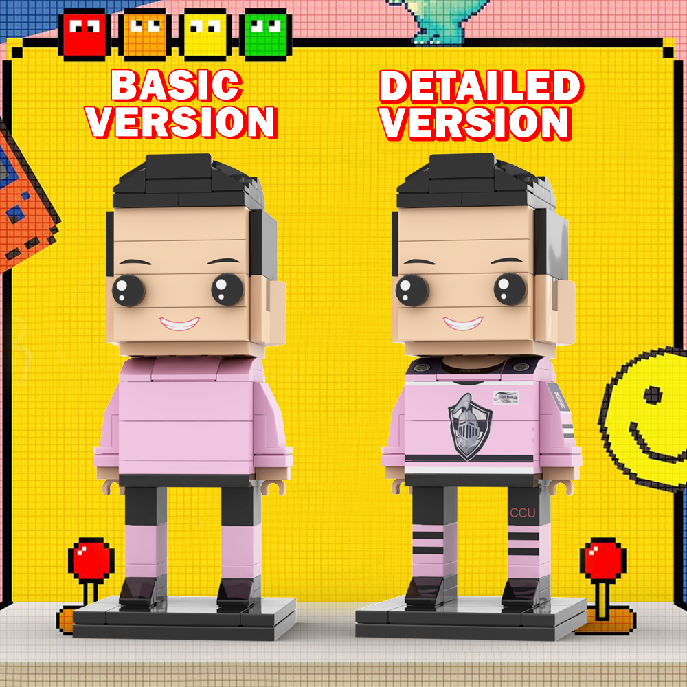 Full Body Customizable 1 Person Custom Brick Figures Upgraded Version Small Particle Block Toy Men's Plaid Shirt