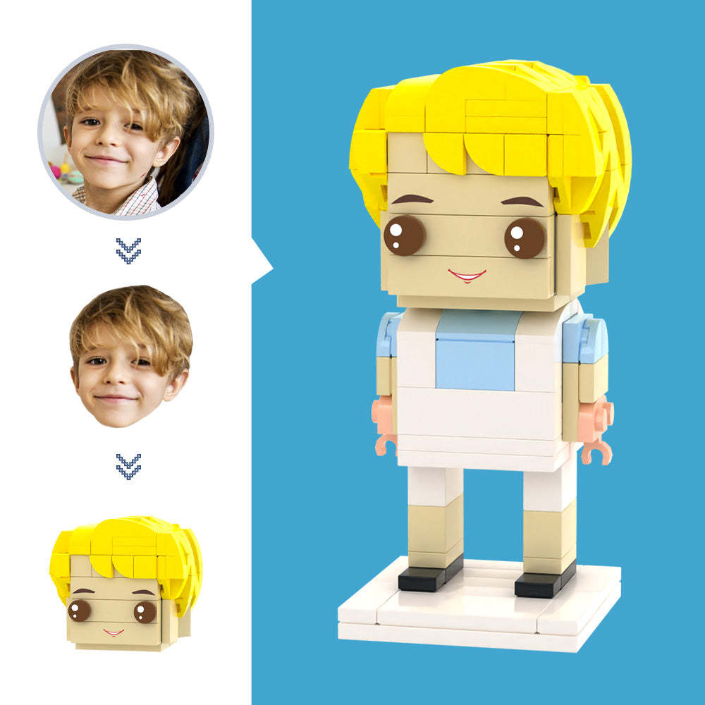 Customized Head Children's White Straps Pants Figures Small Particle Block Toy Customizable Brick Art Gifts - MyCustomBrickheadz