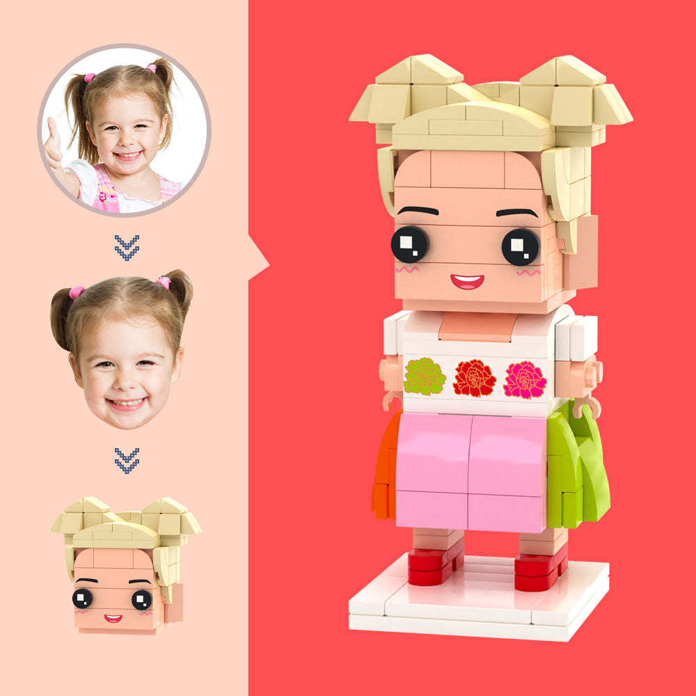 Customized Head Flower Skirt Figures Small Particle Block Toy Customizable Brick Art Gifts for Kids - MyCustomBrickheadz