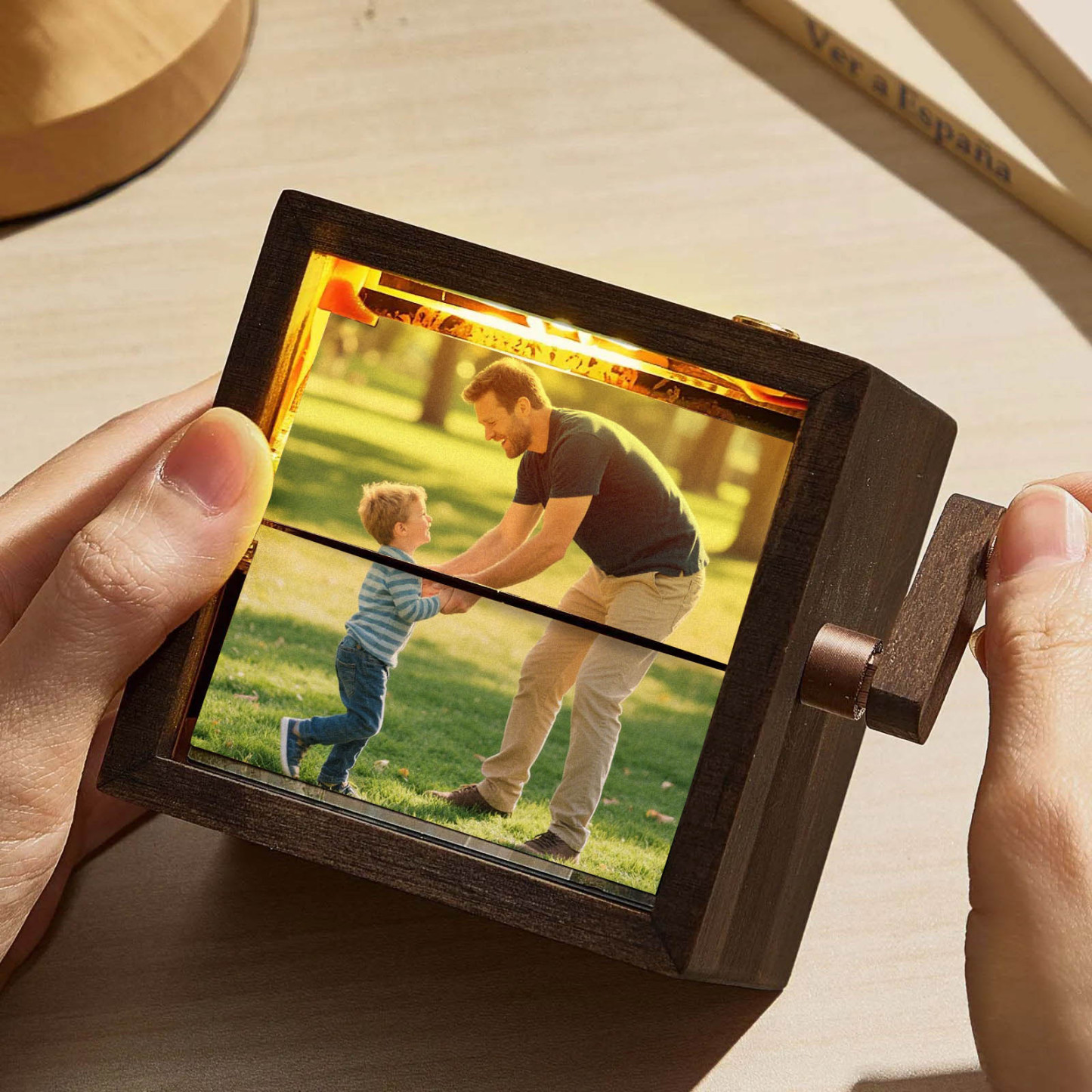 Father's Day Gifts Custom Photo Frame Custom Photo Flipbook Box Hand-c