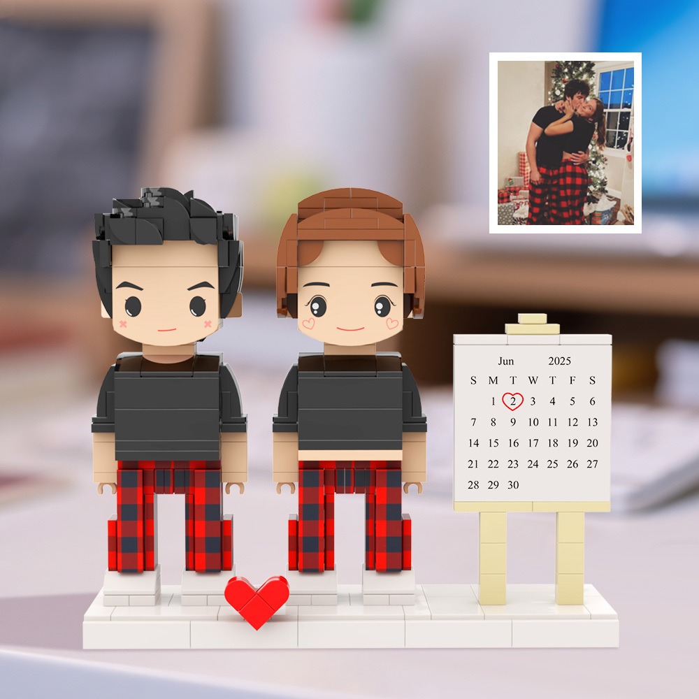Personalized Calendar Brick Figure Significant Date Marker Gifts for Couples - MyCustomBrickFigures
