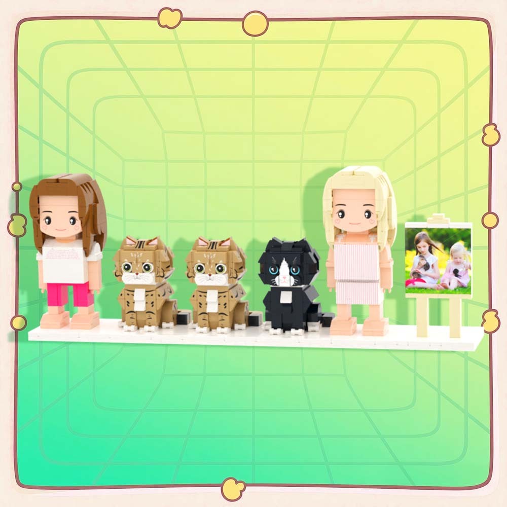 Customizable Full Body 2 People Brick Figures Persaonalized Brick Figures with  Pets Gift for Couple - MyCustomBrickFigures