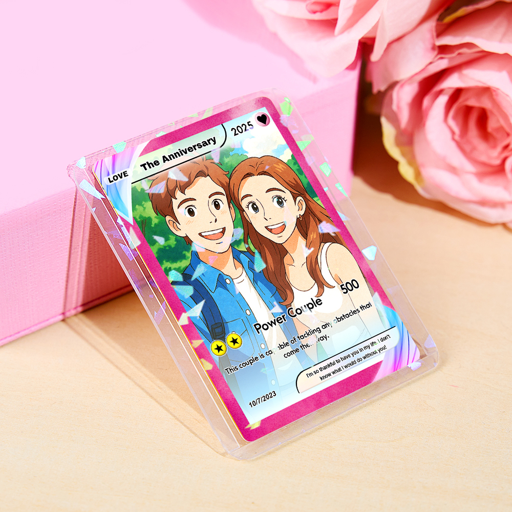 Custom Card Personalised Trading Card Gift For Him/Her or Couples. Unique Magnet Replica Cards. Birthdays, Anniversary Day - MyCustomBrickFigures
