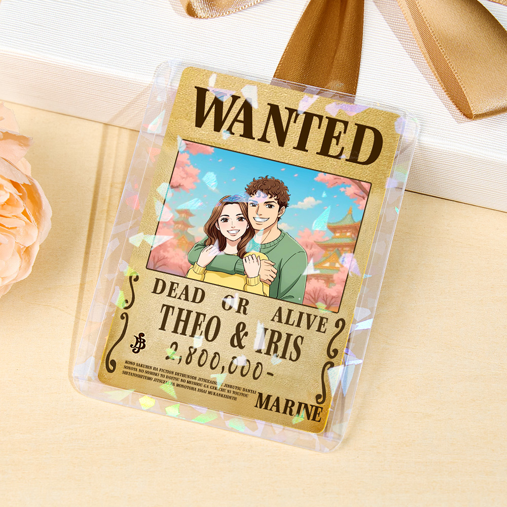 Custom Anime Bounty Couple Portrait Card Personalized Anime Style Wanted Card Portrait Unique Captains' Couple Portrait Card Gifts for Lover - MyCustomBrickFigures