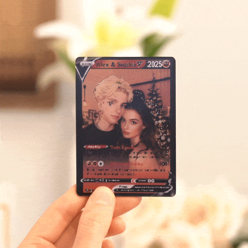 Custom Couple Anime Magic Lenticular Pokecard Unique Gift for Couples
