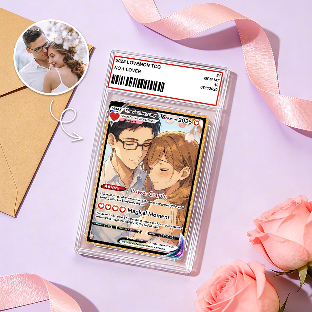 Personalized Photo Anime VMAX Card Fantasy Game Anime Card Valentine's Day Gift for Couple - MyCustomBrickFigures