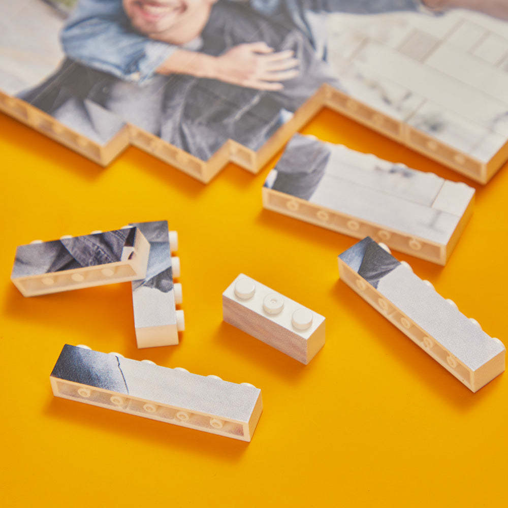 Personalized Building Brick Custom Photo Block Square Shape Father's Day Gift - MyCustomBrickheadz