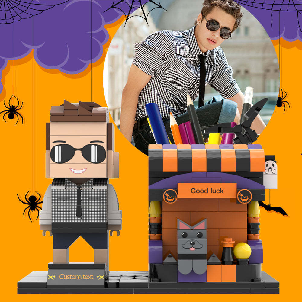 Halloween Gifts Custom Brick Figures  Pen Holder Personalized Brick Figures and  Pen Holder Pet  Pen Holder - MyCustomBrickheadz