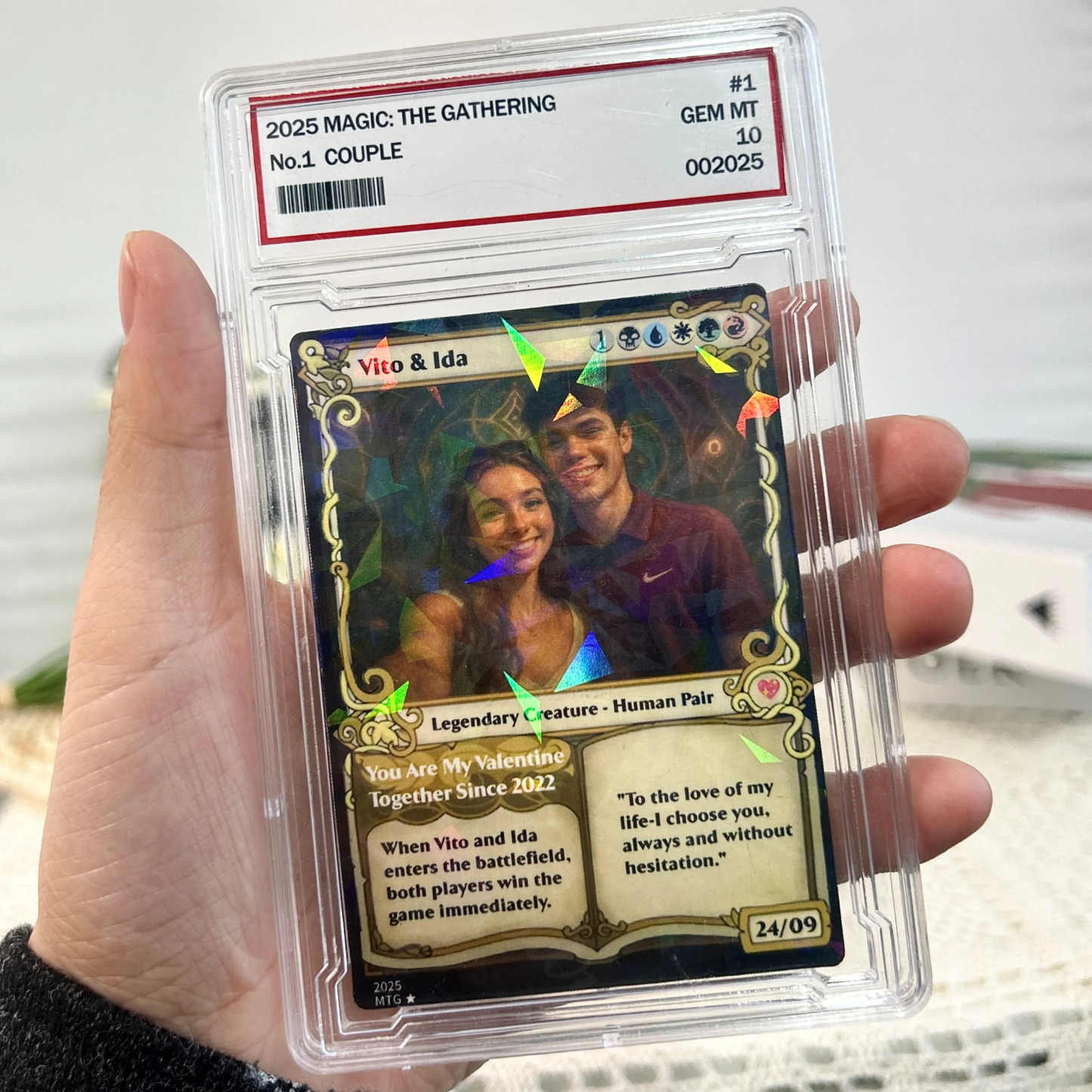 Custom Magic Card Fantasy Game Anime Card Valentine's Day Gift for Couple - MyCustomBrickFigures