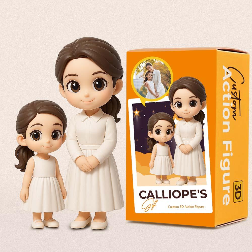 パーソナライズされた3dアクションフィギュアカスタムアクショントイフィギュアあなたの写真を母親へのユニークなギフトに変えましょう