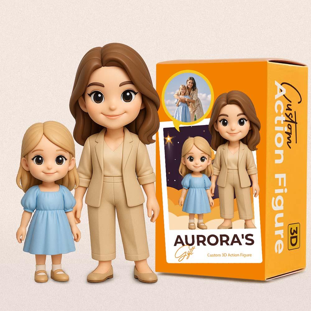 パーソナライズされた3dアクションフィギュアカスタムアクショントイフィギュアあなたの写真を母親へのユニークなギフトに変えましょう