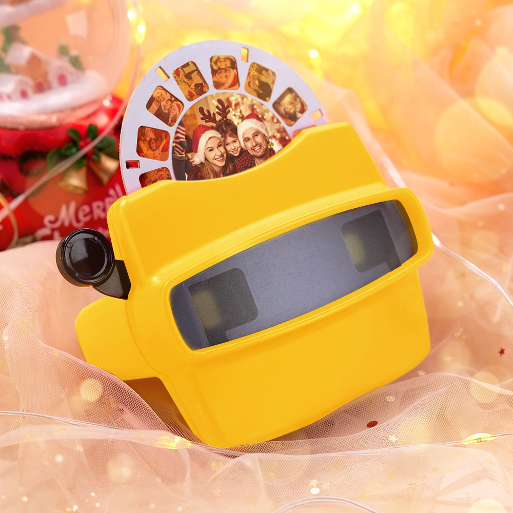 カスタムブラック3dビューファインダーとリール,自分の写真でパーソナライズされたギフト,テキストと写真ビューア,複数のフィルムが利用可能,ギフトのアイデア - MademineJP